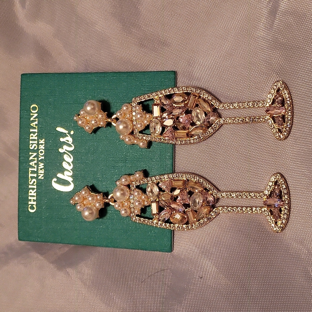 Champagne bubblie stud new on card - Picture 2 of 4